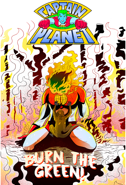 CAPTAIN PLANET FIRE Kids T-Shirt by GOUP