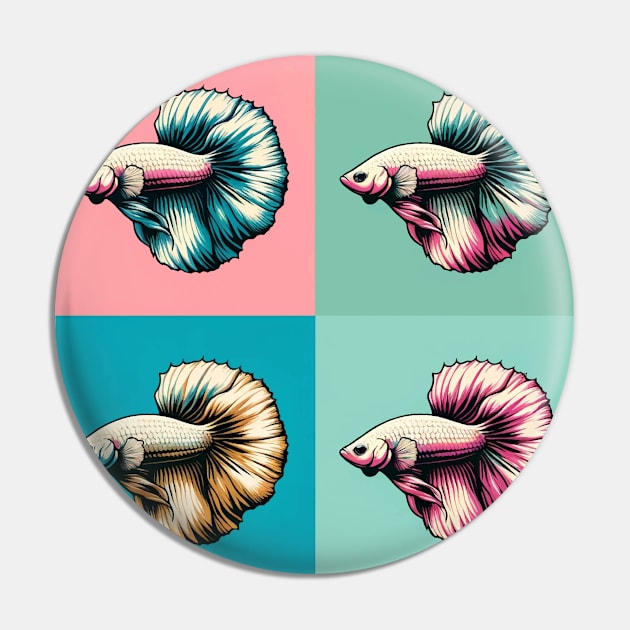 Betta - Cool Tropical Fish Pin by PawPopArt