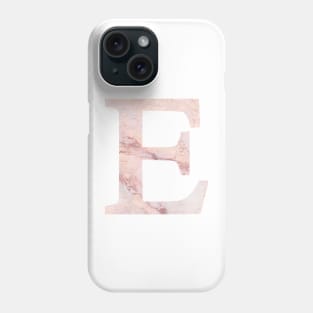 The Letter E Pink Marble Metallic Phone Case
