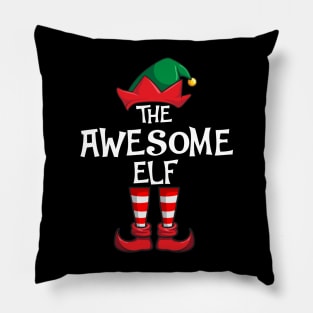 Awesome Elf Matching Family Christmas Pillow