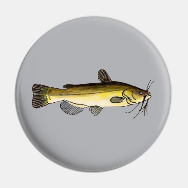 Black Bullhead Pin by FishFolkArt