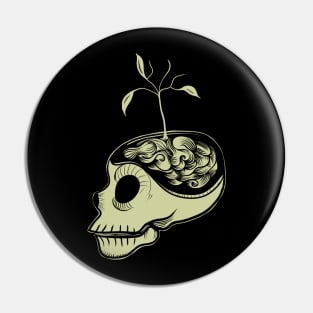 Cute Skulls Think Green Pin