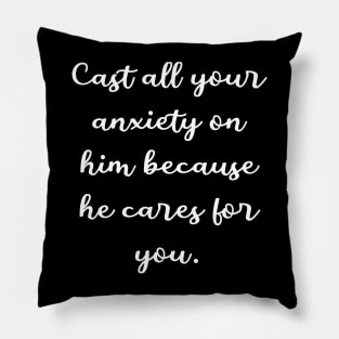 1 Peter 5:7 Bible Verse NIV Text Pillow