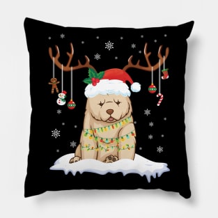 Chow Chow Reindeer Santa Noel Costume Dance On Snow Merry Pillow