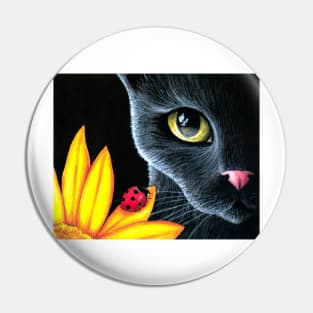 Black Cat with ladybug 510 Pin