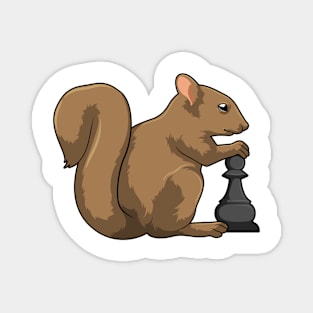 Squirrel at Chess with Chess piece Bishop Magnet