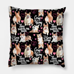 I Love Corgi Pillow