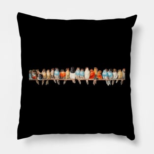 Perch of Birds Birds of Birds Lovers Cageless Birds Pillow