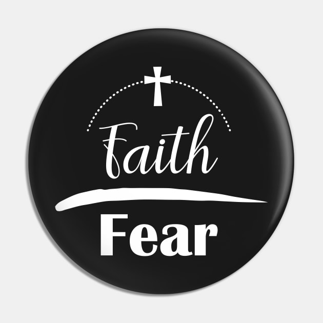 Faith over Fear Christian Cross Pin by mstory
