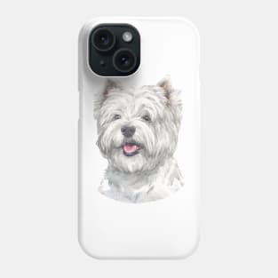 Cute West Highland White Terrier Watercolor Art Phone Case