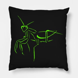 Green Praying Mantis Graffiti Pillow