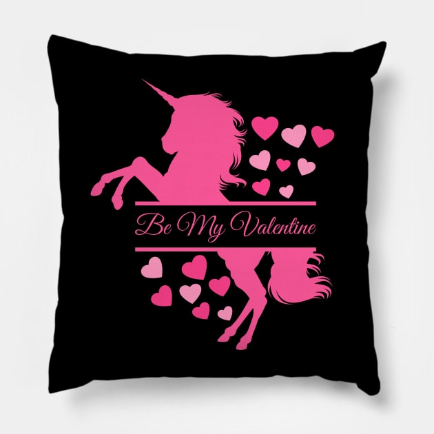 Would You Be My Valentine Lover Design, Cute Unicorn Horse Happy Valentines Day Fans Lovers. Funny Valentine Day Quote Gifts Pillow by Printofi.com