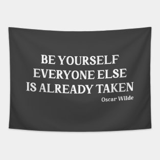 Oscar Wilde quote, white Tapestry