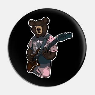 Bear Playing Guitar Pin