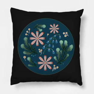 Blue botanical Pillow