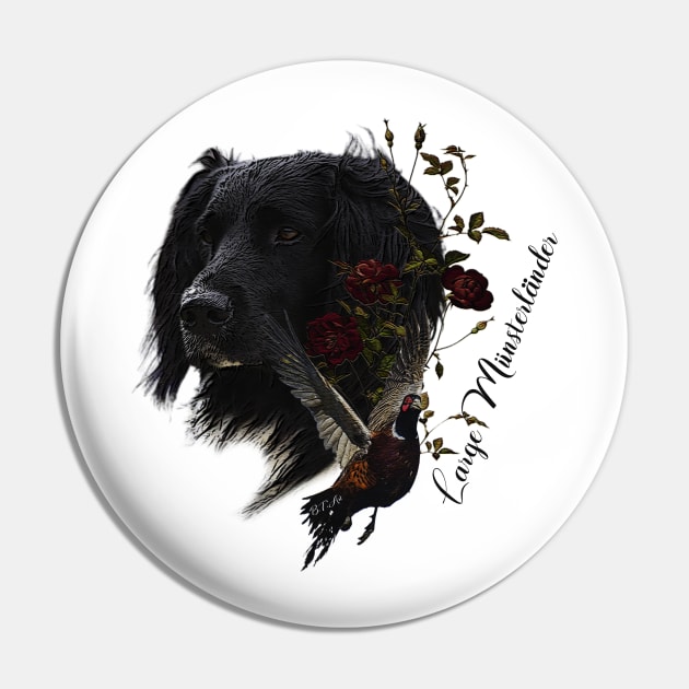 Large Munsterlander with pheasant Pin by German Wirehaired Pointer 