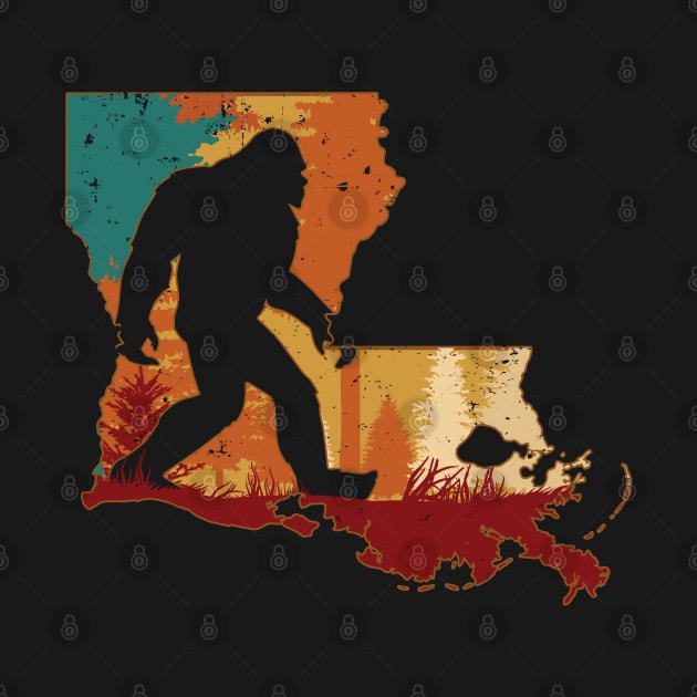 Bigfoot Retro Vintage Sasquatch Louisiana by ryanjaycruz