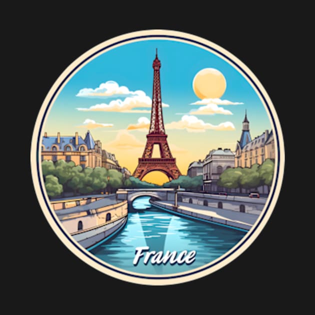 Seal of France, Eiffel Tower, River Seine by 8 Arts