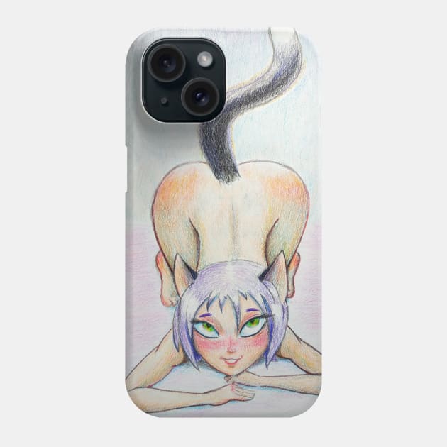 Sexy cat girl waifu Phone Case by Zimart