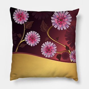 Elegant Asian-Inspired Floral 2 Pillow