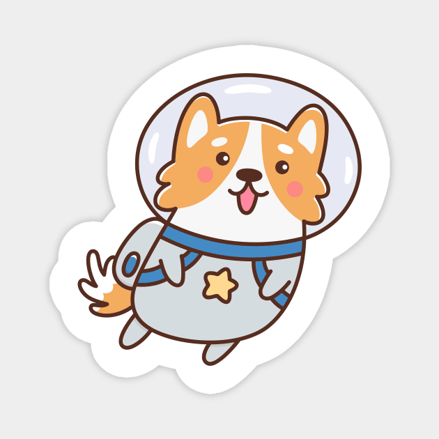 Corgi dog astronaut Magnet by Viaire