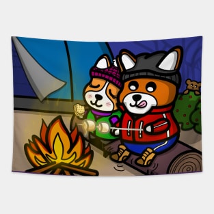 Camping Corgis Tapestry