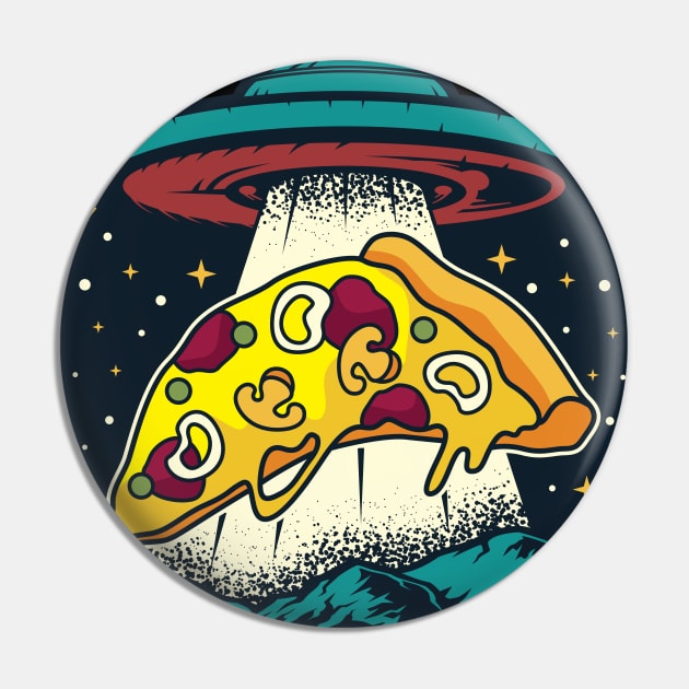 Pizza Abduction Pin by spacedowl