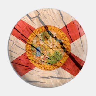 Florida Wood Flag Pin