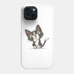 Surprised black cat Phone Case