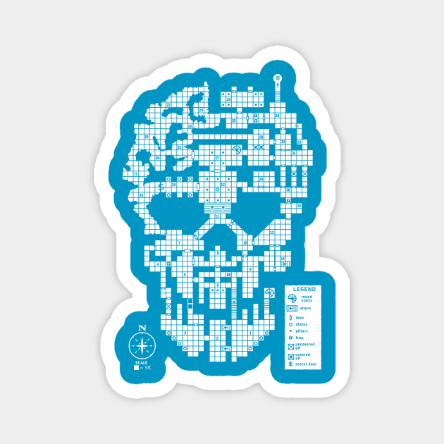 Skull Dungeon Retro Magnet by AtLarge