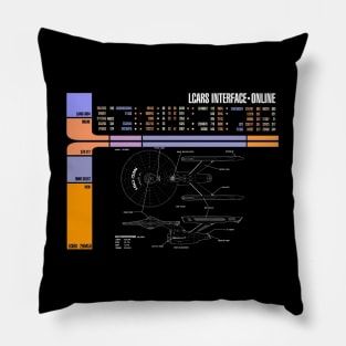 Library Computer Readout Showing TOS Star Ship Pillow