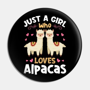 Just a Girl Who Loves Alpacas Gift Pin