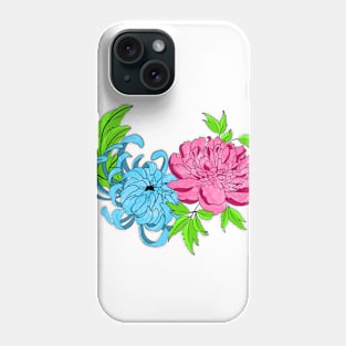 Flowers pink ans blue Phone Case