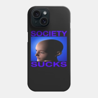Society Sucks - Retro y2k Graphic Funny Introvert Antisocial Sarcasm Phone Case
