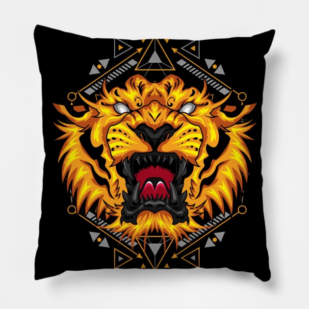 tiger head Pillow by SHINIGAMII