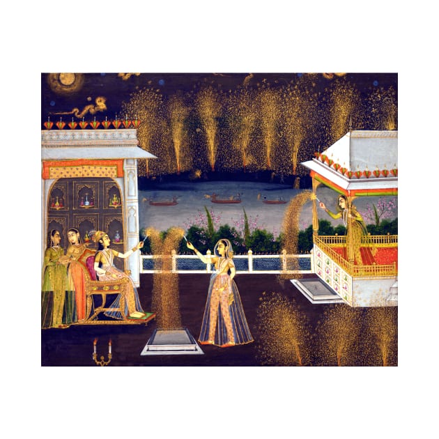 Women Celebrate Diwali, Royalty & River 1760 India by rocketshipretro