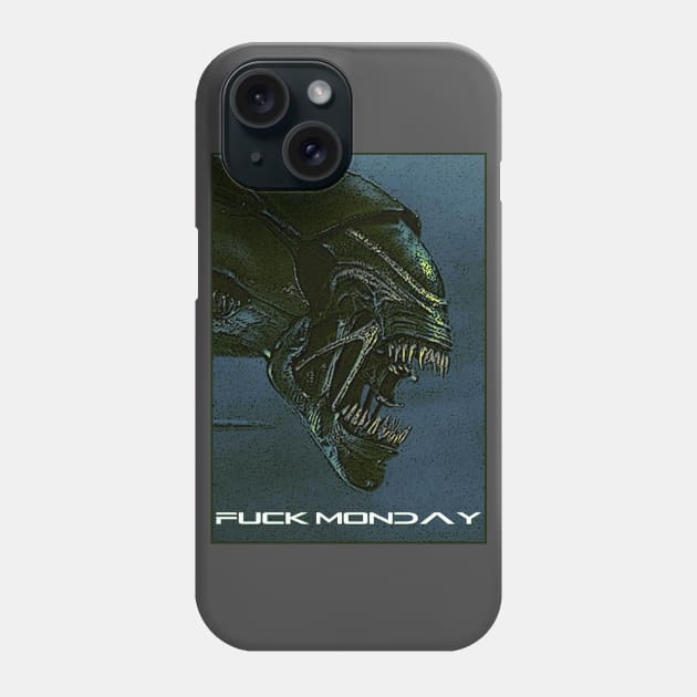 Xenomorph Fuck Monday Phone Case by Uwantmytees