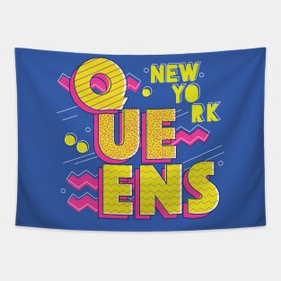Retro 90s Queens, New York Tapestry