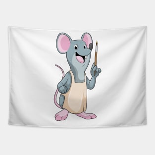 Mouse as Painter with Paint brush Tapestry