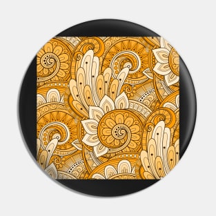 Doodle Pattern with Abstract Floral Motifs Pin