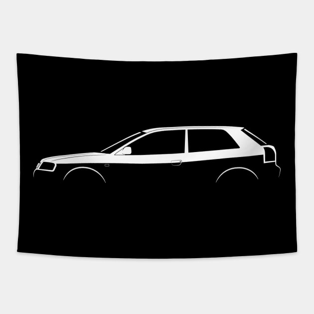 Audi A3 (8L) Silhouette Tapestry by Car-Silhouettes