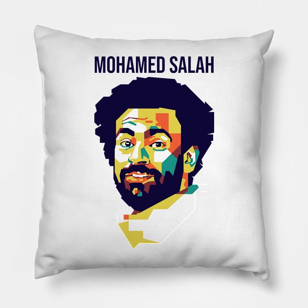 Mohamed Salah on WPAP Style 2 Pillow by pentaShop