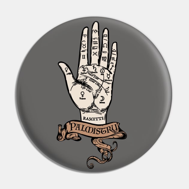 Palmistry Hand Pin by RavenWake