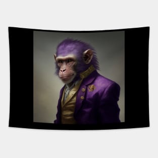 Ape Couture, a Fashionable Purple Monkey Tapestry