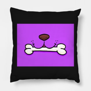 Dog Mouth With Bone Face Mask (Purple) Pillow