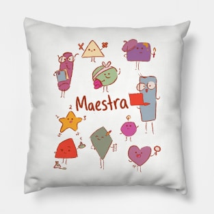 Maestra kawaii shapes Pillow