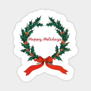 Happy Holidays Wreath Magnet