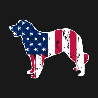 Leonberger Dog Lovers American Flag 4th of July Gift T-Shirt