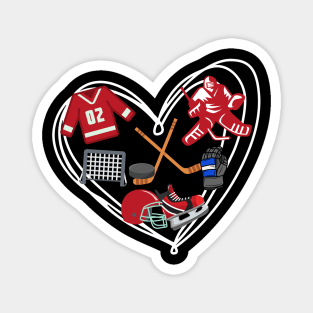 Womens Mens Love Playing Hockey Gift for hockey mom dad best hockey player Magnet