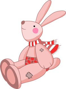 Plush pink hare Magnet